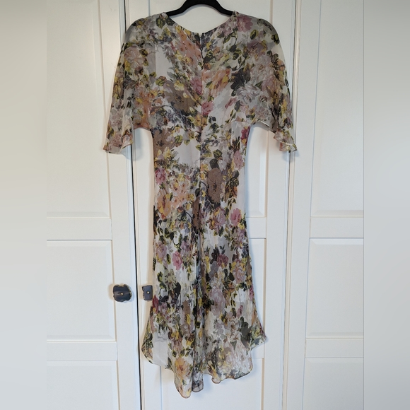Marciano Floral Silk Midi Dress - Size S - Picture 4 of 10